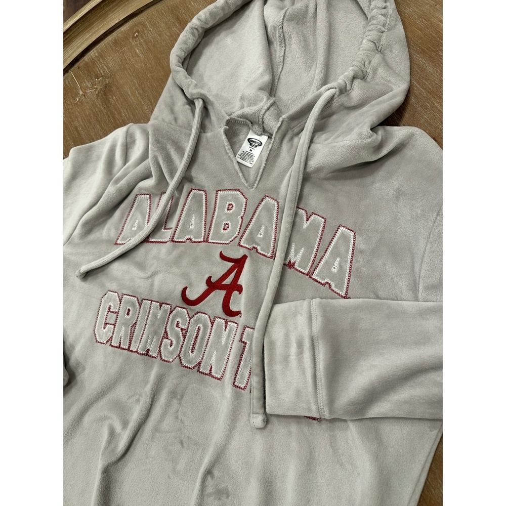 Concepts Sport Alabama Crimson Tide Velour Sleep Hoodie Gray Women Medium